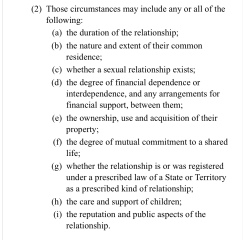 Consultation on unmarried couples sharing assets when they break up