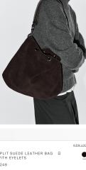 Brown slouchy tote bag