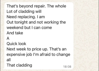 Is my son responsible for shower damage caused by a loose drain cover?