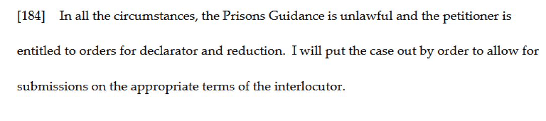 Another victory! For Women Scotland v Scottish Ministers in prisons case