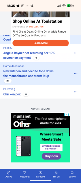 Ad covering half of page on mobile