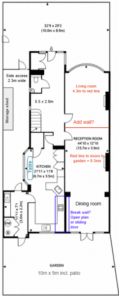Really need help with ground floor refurb design (floorplan attached)
