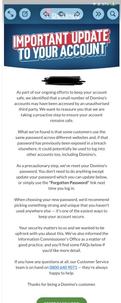 AIBU to question Domino's response to an alleged hack and ICO report