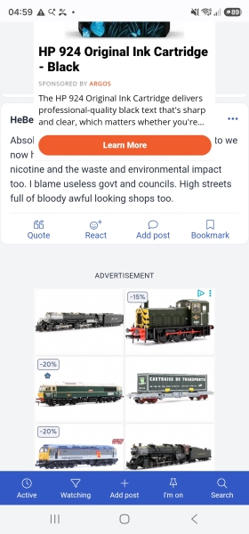 Ad covering half of page on mobile