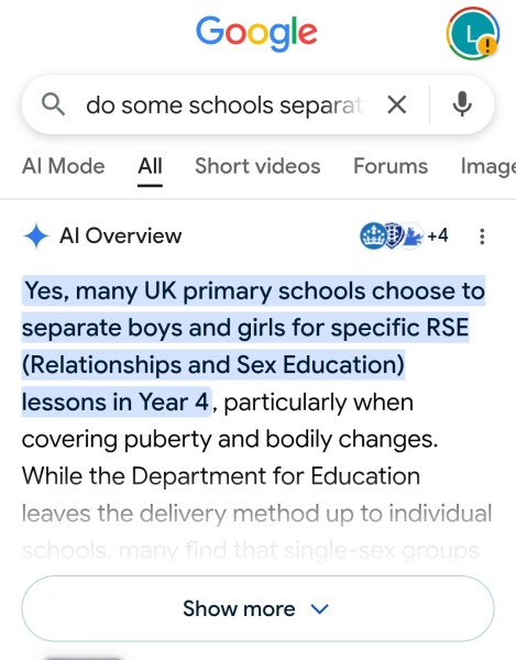 AIBU to think RSE lessons should be separated by sex not gender identity?