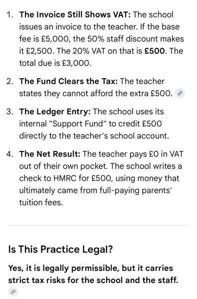 VAT on private school fees does not infringe human rights.