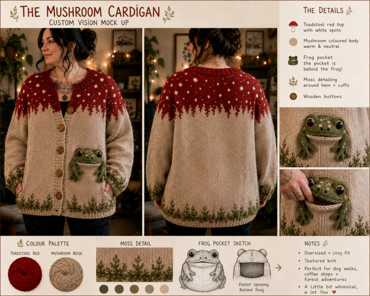 Where can I find someone to commission a bespoke cardigan?