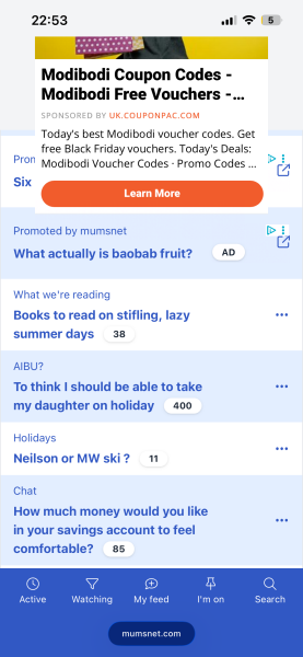 Ad covering half of page on mobile