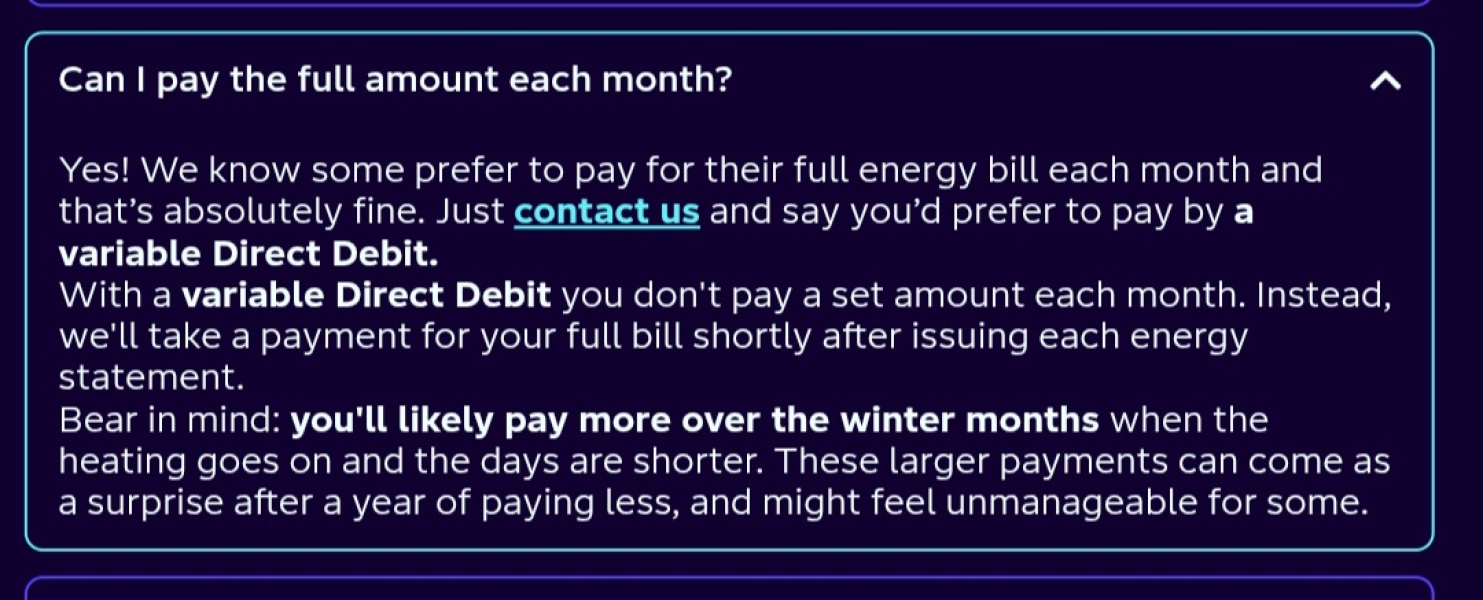 How much credit do you keep on your energy account?