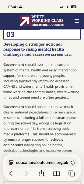 Mobile phone ban in school