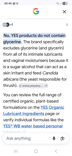 Recommendations for water or oil-based lubricants
