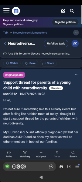Could Neurodiverse Mumsnetters be renamed or its description changed to clarify it is for adults?