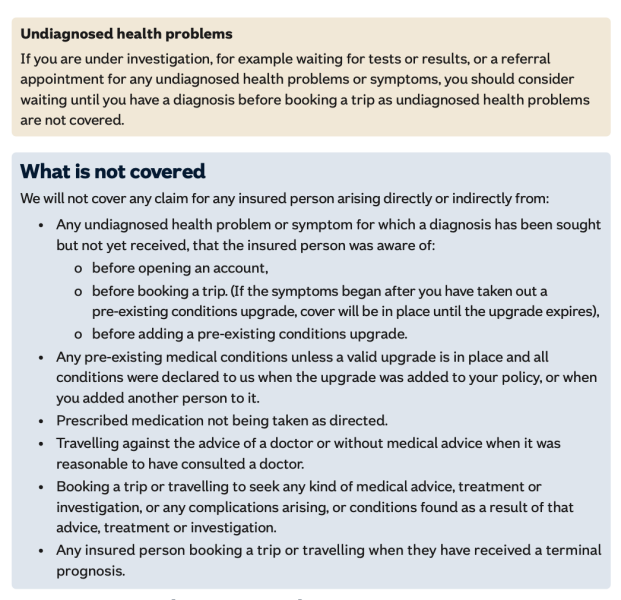 To ask what I actually need to declare to my travel insurance?
