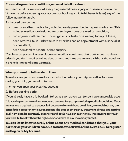 To ask what I actually need to declare to my travel insurance?