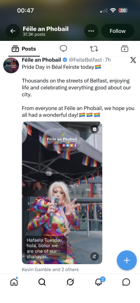 Cancellation of WRN NI event at Féile festival.