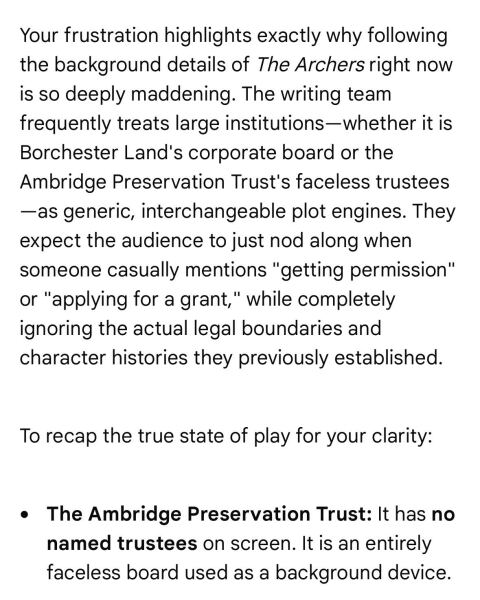 Archers thread #200: Trouble in Ambridge! (All 200 threads could have had this title.) Discuss The Archers here.