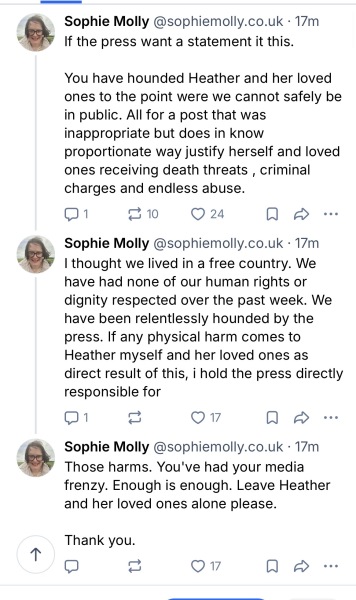 What a delightful “young woman” comments on Widdecombe death