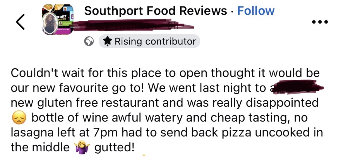 AIBU to avoid leaving a negative review for a new restaurant?