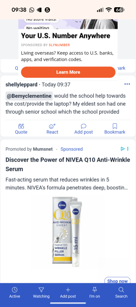 Ad covering half of page on mobile