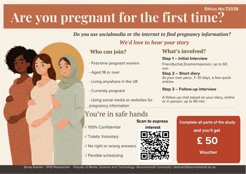 First-time pregnant women in the UK needed for PhD study – £50 voucher