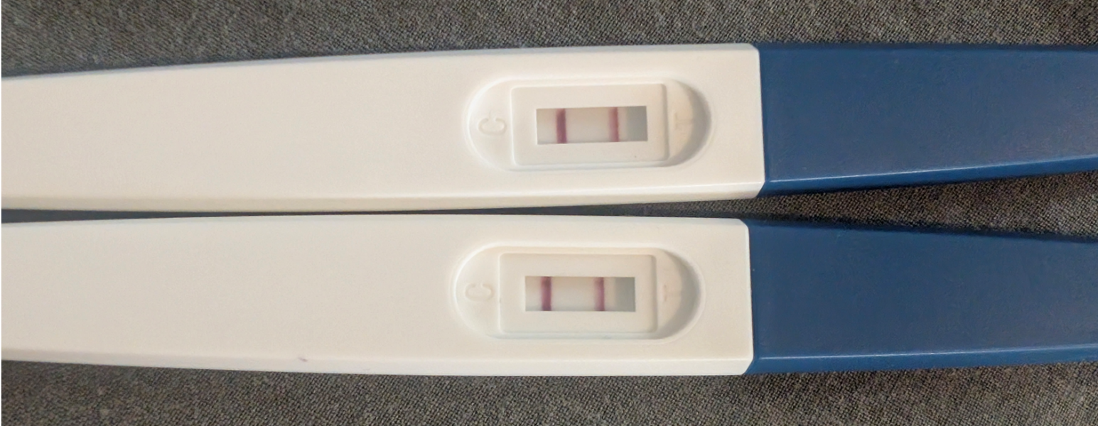 Positive pregnancy tests and feeling worried about what to do next
