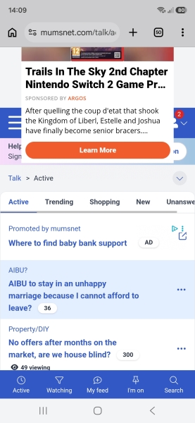 Ad covering half of page on mobile