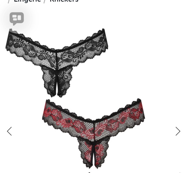 M&S advert for crotchless thongs