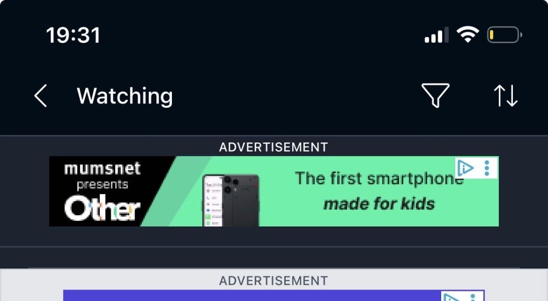 Constantly moving ad in app
