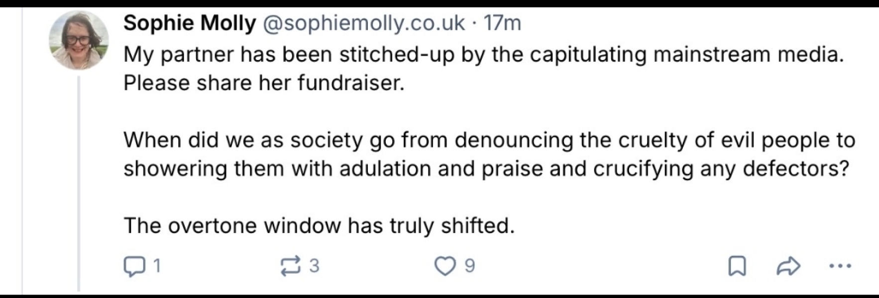 What a delightful “young woman” comments on Widdecombe death