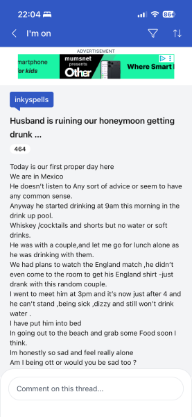 Would you mind if your partner left you on holiday ?