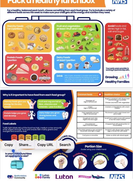 How do childminders encourage healthier packed lunches?