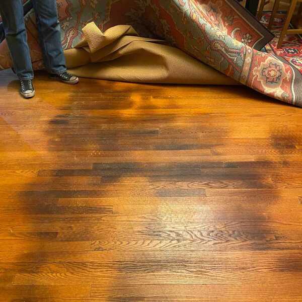 Someone died in ds flat  - marks on floor. See pics.