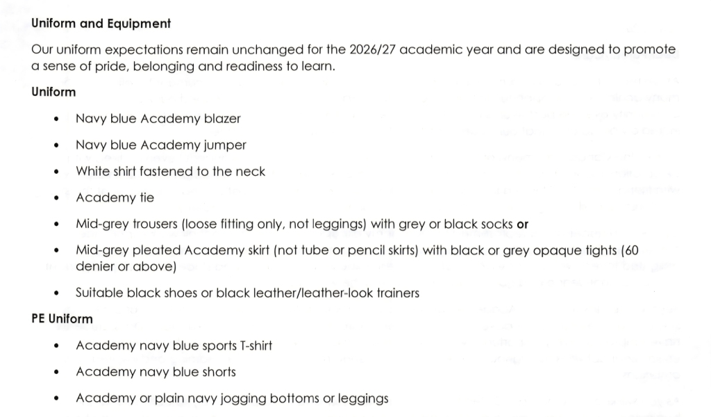 Is anyone else’s school attempting to get past new uniform guidance by labelling items “optional”?
