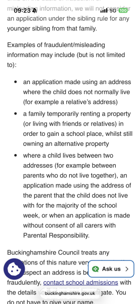 Buckinghamshire Council Home Visit during Primary Application for Address Check