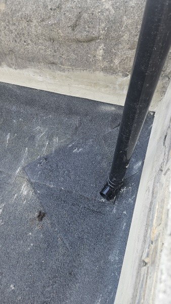 What should downpipes run into?