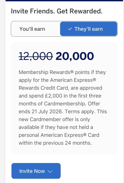 Amex referral offer for points and promo bargains