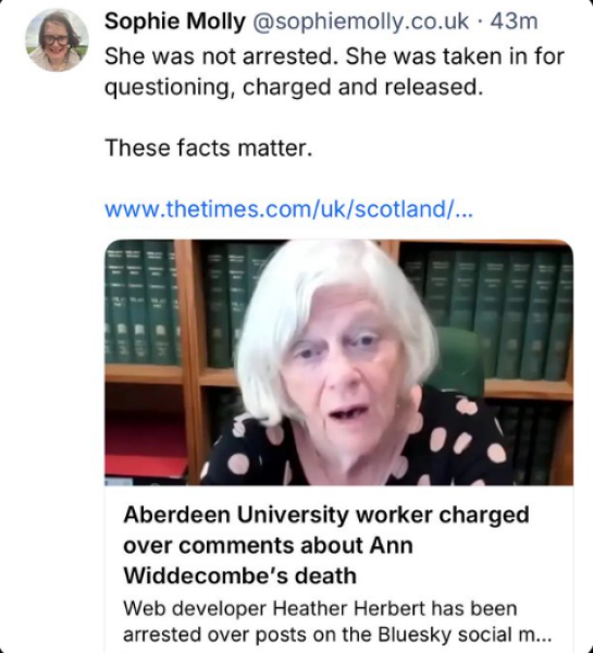 'Heather' Herbert Charged Over Ann Widdecombe Comments
