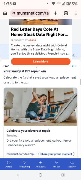 Ad covering half of page on mobile