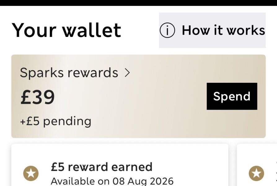 How much have you got in your Marks & Spencer Sparks account?