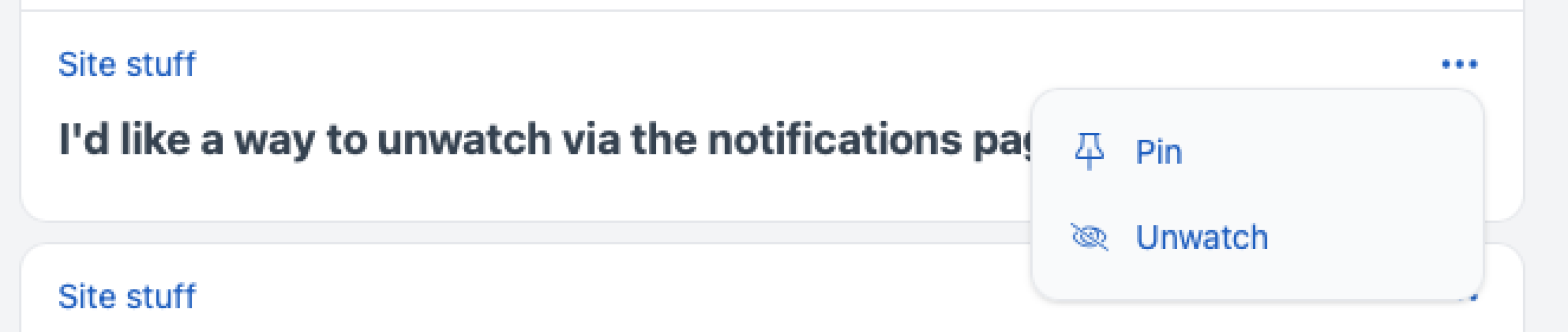I'd like a way to unwatch via the notifications page.
