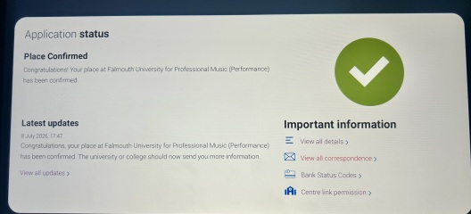 First choice Uni confirmed a month before BTEC results via UCAS