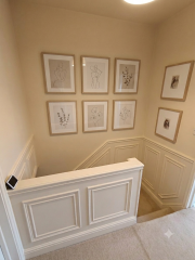 Hallway decorating advice needed for stair wall and gallery layout