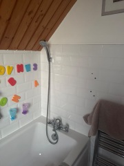 Ideas for renovating awkward bathroom layout with eaves