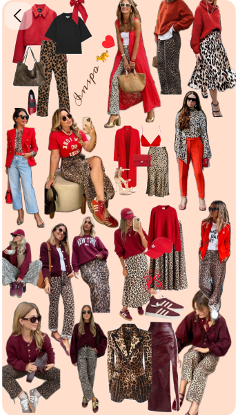 What colour cami or pattern works with tomato red culottes?