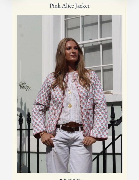 Block printed reversible jacket