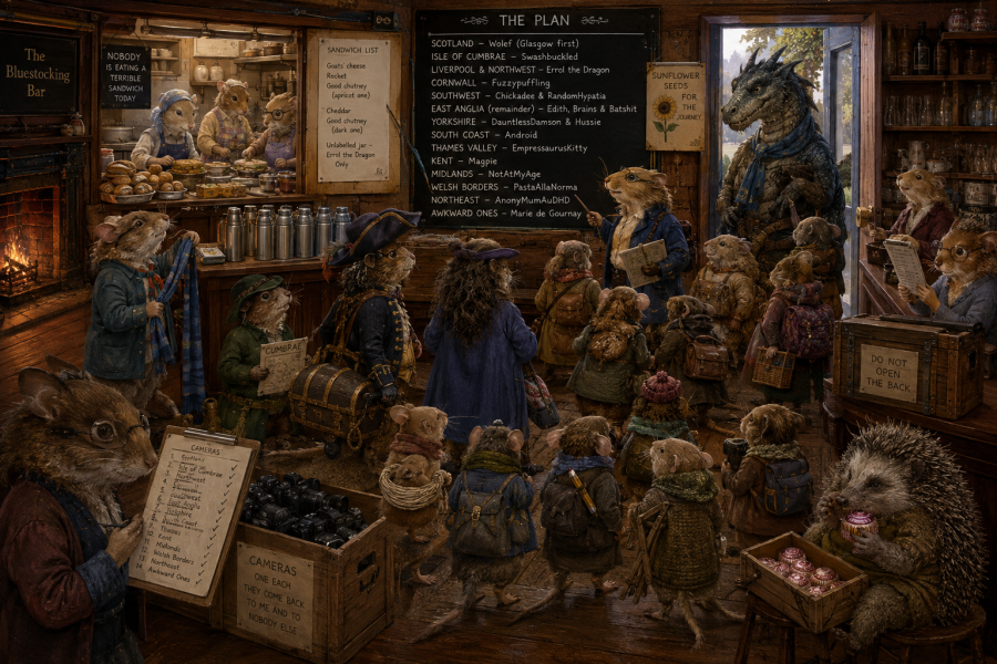 The Bluestocking Pub, where we continue to read about gerbils nobly and bravely working undercover in the Fen.