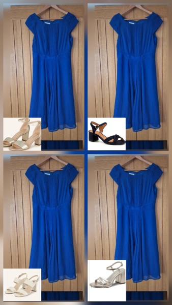 What colour shoes would suit this dress for a wedding?