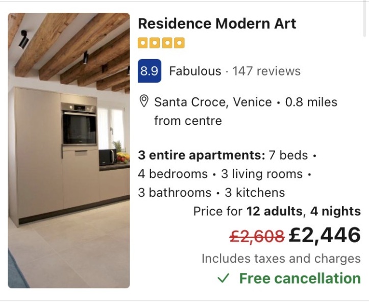 Venice for a large group holiday