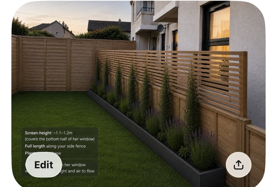 Adding trellis to stop neighbour intrusion