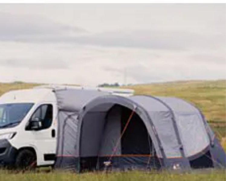 Adapting a driveaway awning to attach to a tent.